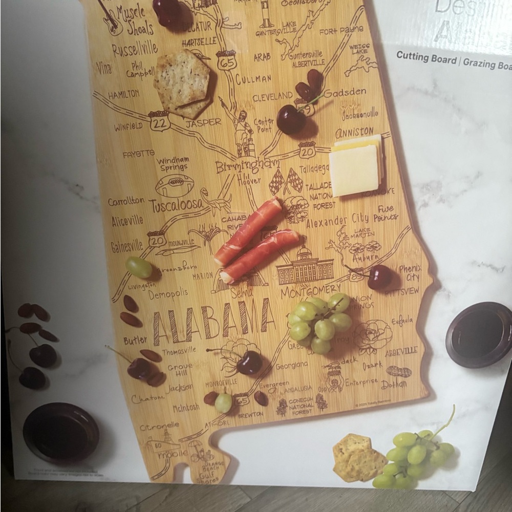 Bamboo Alabama State Cutting Board
